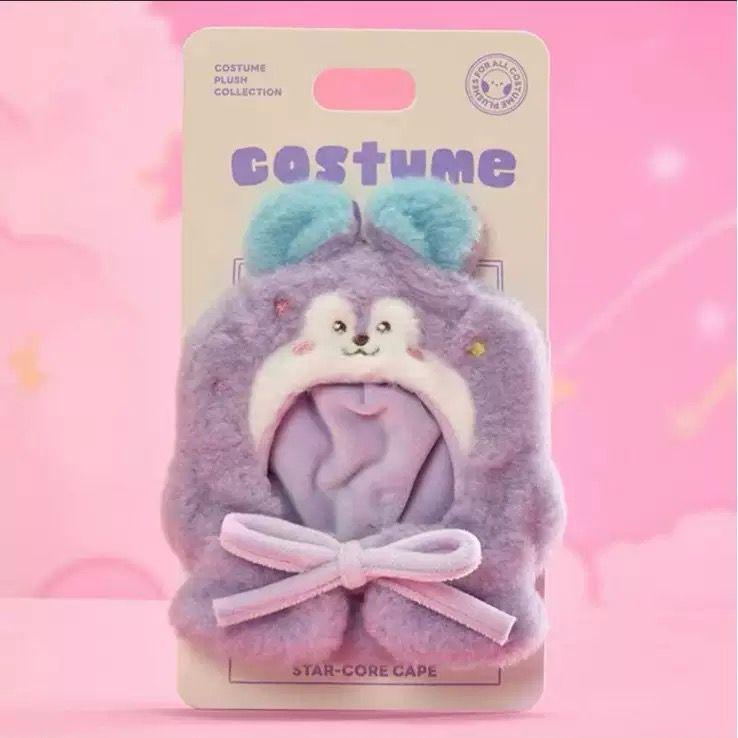 Плюшевый головной убор серии «Путешествия» Bt21 Kawaii Anime, Набор световых палочек и накидка для куклы Cooky, Chimmy, Shooky, Rj, Mang, Koya