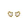 Серьги Pearl Love французские ретро легкие роскошные маленькие в форме сердца для поездок на работу
