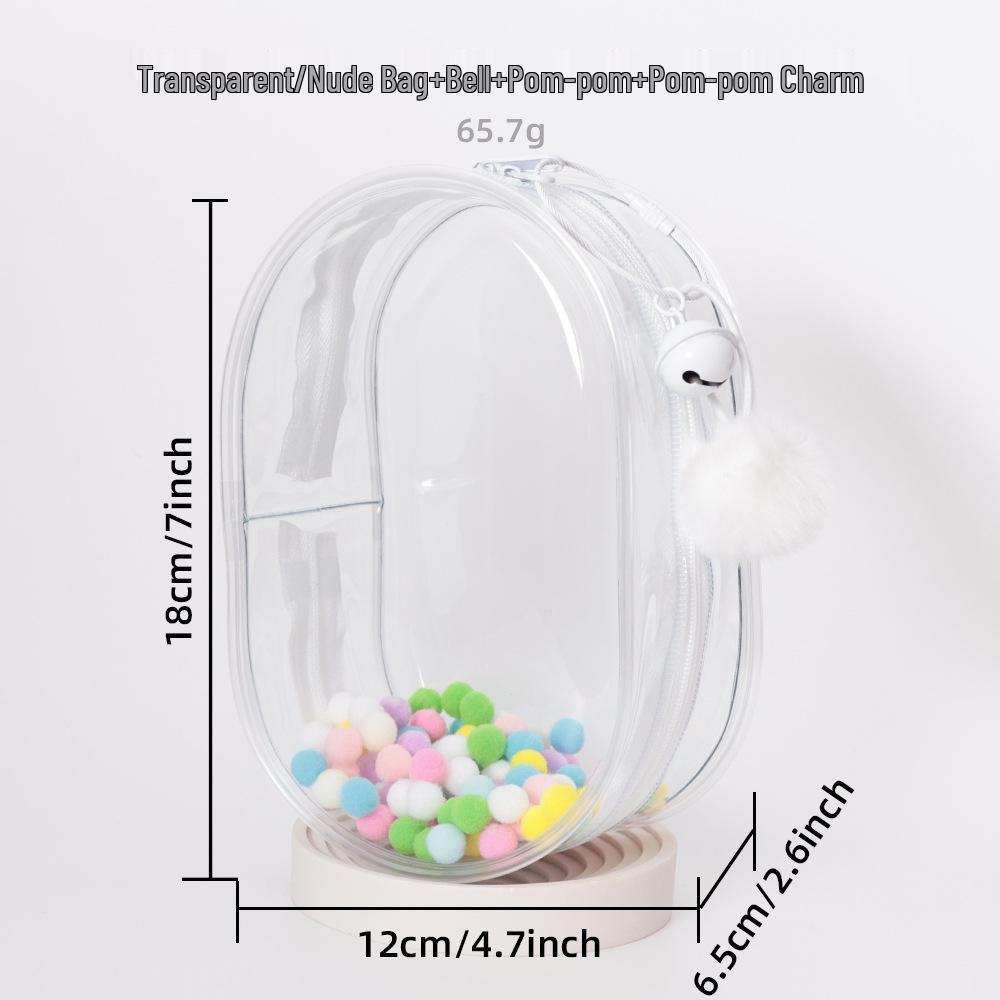 High-Transparency Thickened PVC Cotton Doll Storage Bag - Dustproof, Cute, Hanging, Transparent Q Round Design