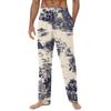 Мужские мягкие домашние пижамные штаны с гавайским принтом, повседневные спортивные штаны с завязками