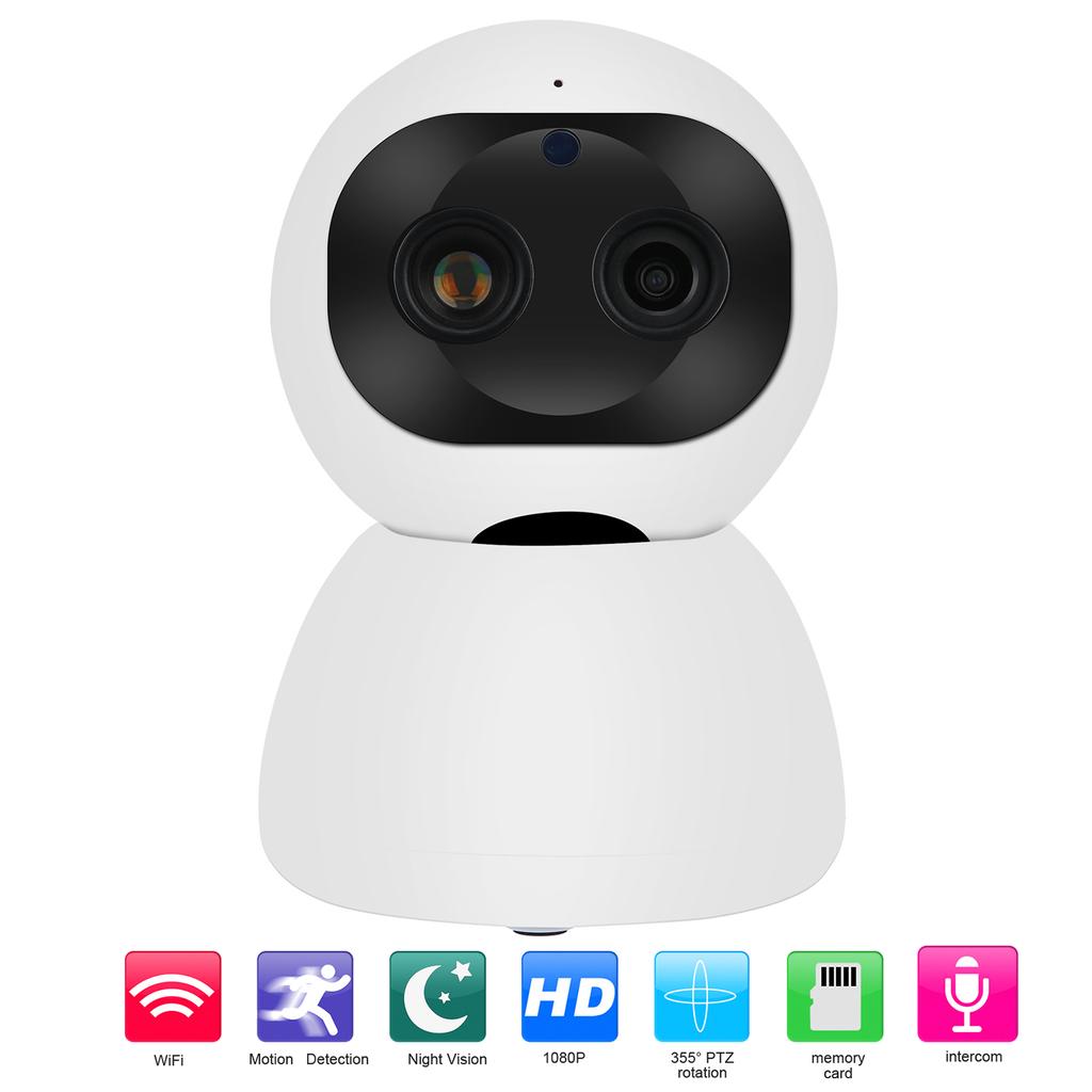 1080P Wifi PTZ Camera Dual Lens Motion Detection 2?Way Audio Infrared Nigh Vision Security CCTV