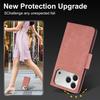 For iPhone 17 Pro Case Flower Butterfly Leather Wallet Phone Cover with Hand Strap