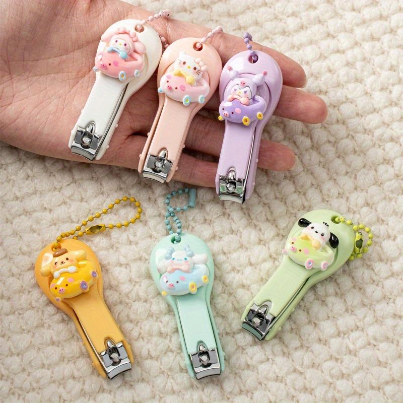 Набор для стрижки ногтей Sanrio - Портативные складные ногтевые ножницы с защитой от разбрызгивания для домашнего использования
