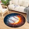 Современный круглый ковер с футбольным принтом для дома, гостиной, ванной, спальни, украшения пола, противоскользящий ковер