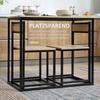 Dining Table Set with 2 Chairs, Compact Table and Chair Set for Dining Room, Living Room, Kitchen, with Metal Frame