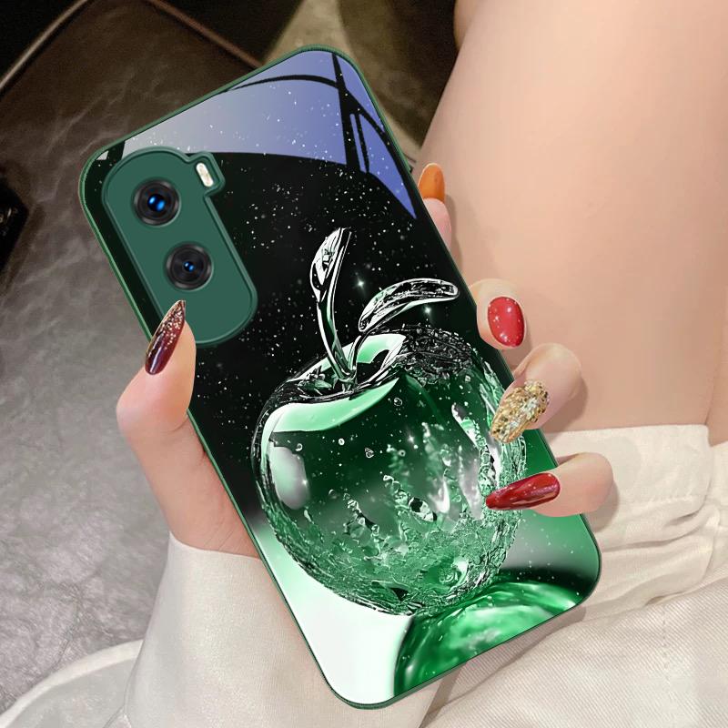 Прозрачный хрустальный чехол-яблоко для Honor 200 90 8X 9X Pro Lite P50 P40 Nova 10 11i P60 Magic4 6 Mate 20 50 Чехол для телефона из закаленного стекла