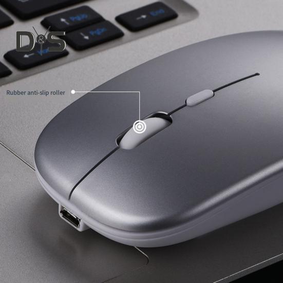 Беспроводная Bluetooth-совместимая мышь, перезаряжаемая мышь для ноутбука со светодиодной подсветкой, мышь с двухрежимным подключением USB 2.4G