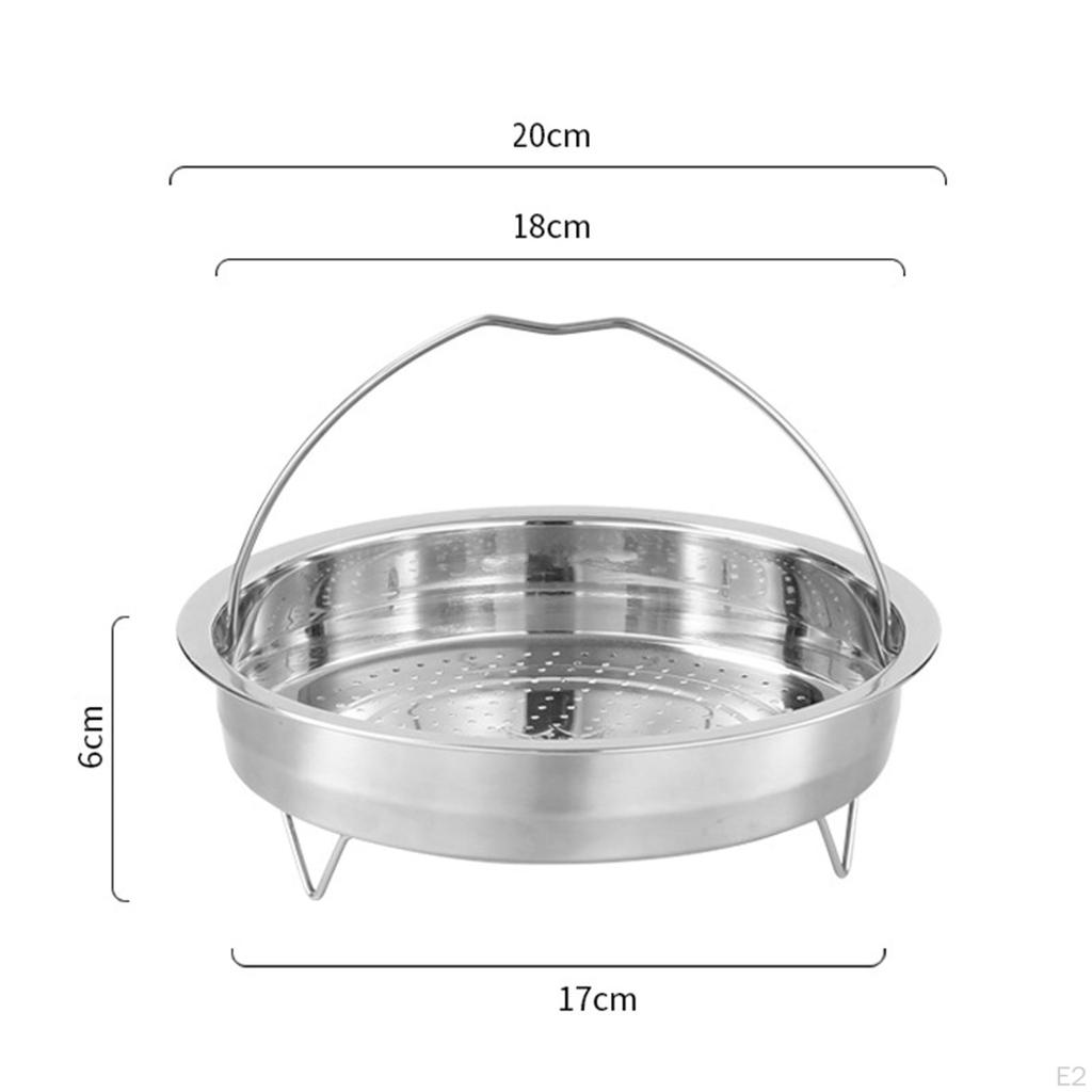 Stainless Steel Steamer Basket Household Insert Raised Stand, Practical with Handle