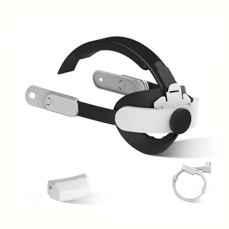 6000mAh VR Glasses Headband Adjustable Head Strap for Meta Quest2/Quest3/Quest3S Sponge Headwear Rechargeable Batteries