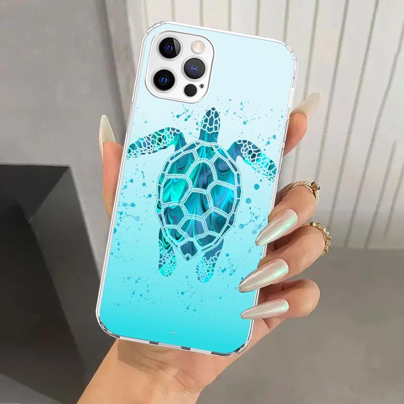 Cartoon Sea Turtle Tortoise Phone Case for Iphone 17 Air 16 15 Plus 14 13 Mini 12 11 Pro Max 16E 7 8 SE 2020 Soft Funda Print Sh