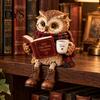 Уникальные подарки для книголюбов 2 шт. Фигурки совы для чтения из смолы, Статуэтка, сидящая на краю книжной полки, с очками, Декор для полки в лесном стиле и Книга,