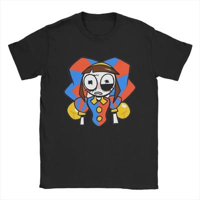 Футболка Amazing Digital Circus для мужчин Pomni And Jax Cool Cotton Tee Shirt Round Neck Short Sleeve T Shirts Summer Clothing