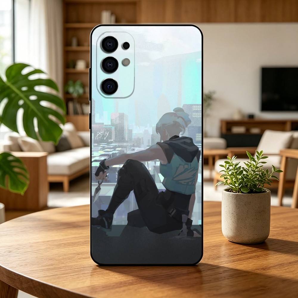 V-alorant J-Jett Game Phone Case For Samsung S25,S24,S21,S22,S23,S30,Ultra,S20,Plus,Fe,Lite,Note,10,Black Cover