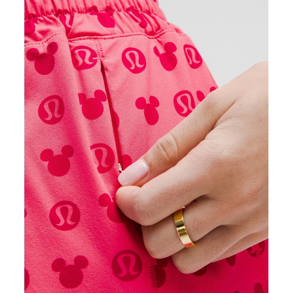 Disney X Lululemon Hotty Hot High Rise Short 4 Disney Classic Pink