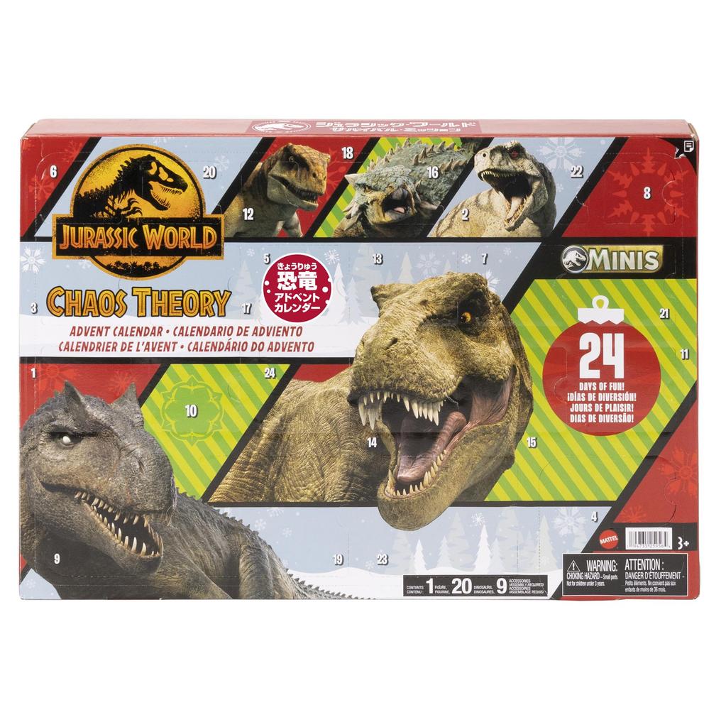 Mattel Jurassic World Миссия выживания Динозавр Адвент-календарь, Детские фигурки, Игрушки-динозавры, Возраст 3 года и старше, Разноцветный, JBG37