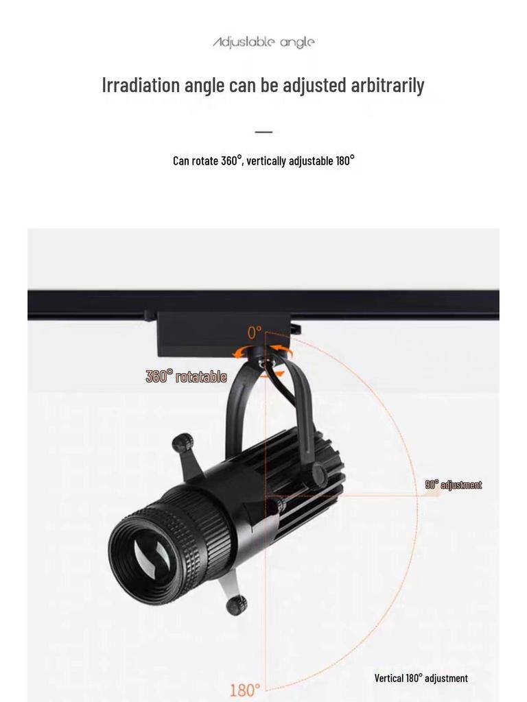 Square Dimming Aperture COB LED Track Spotlight for Museum and Shop Displays