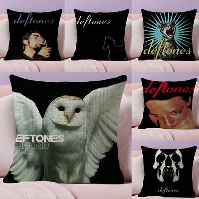 Подушка с принтом Deftones Летняя прохлада Льняная ткань Двусторонняя печать Наволочка Декор для дома Подарок