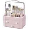 Robust PVC cosmetic storage box with clear drawers, portable openings for quick access and durability, home organisation.
