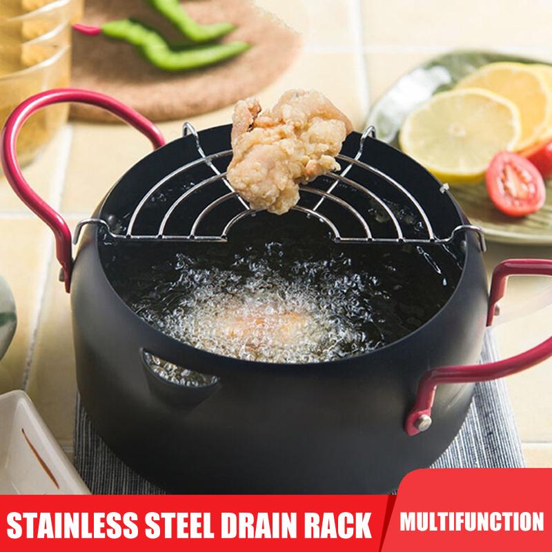 Stainless Steel Thick Line Semicircle Hanging Pan Frying Drain Line Rack Kitchen Accessories Home Fried Food Oil Drip Filter6