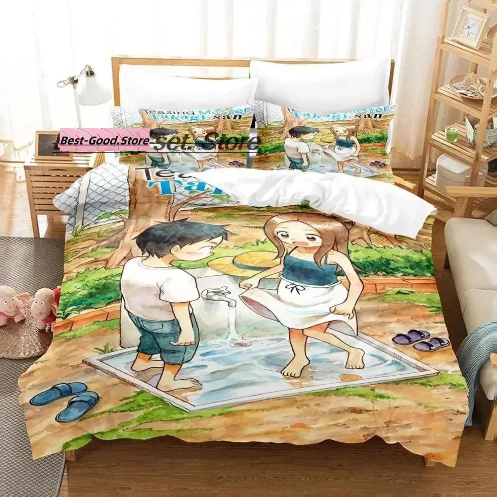 3D Master Takagi-san Постельное белье Комплект Пододеяльник Наволочка Односпальный Двуспальный Queen Super King Размеры Комплекты