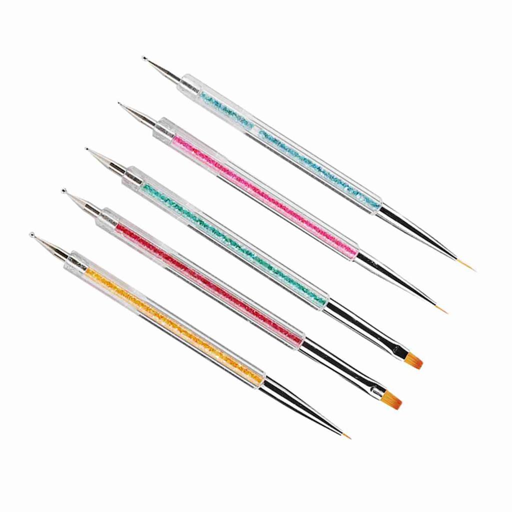 5 шт., кисть для дизайна ногтей, ручка для маникюра, набор инструментов для рисования, украшения, ручка