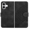 For iPhone 17 Leather Case with Wrist Strap Diamond Imprint Wallet Phone Cover