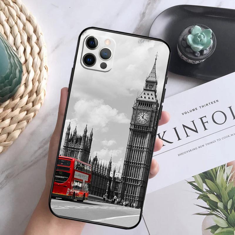 Лондонский Красный Автобус Биг Бен Чехол для Телефона Для iPhone 16 Pro 11 12 13 14 15 Pro Max Mini XS X XR 7 8 16 Plus Чехол Coque