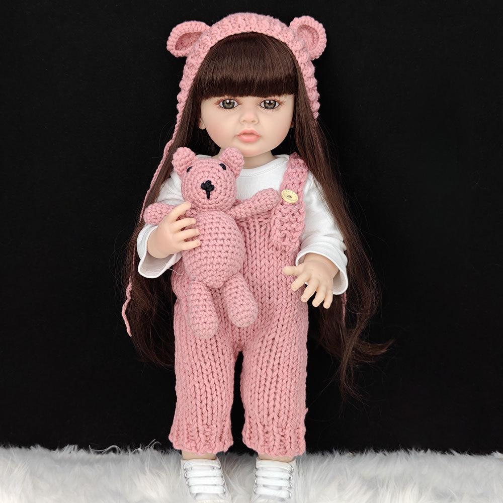 22 дюйма/55 см кукла реборн реалистичная полностью силиконовая детская виниловая кукла новорожденная девочка принцесса игрушка для малышей подарок куклы для девочек