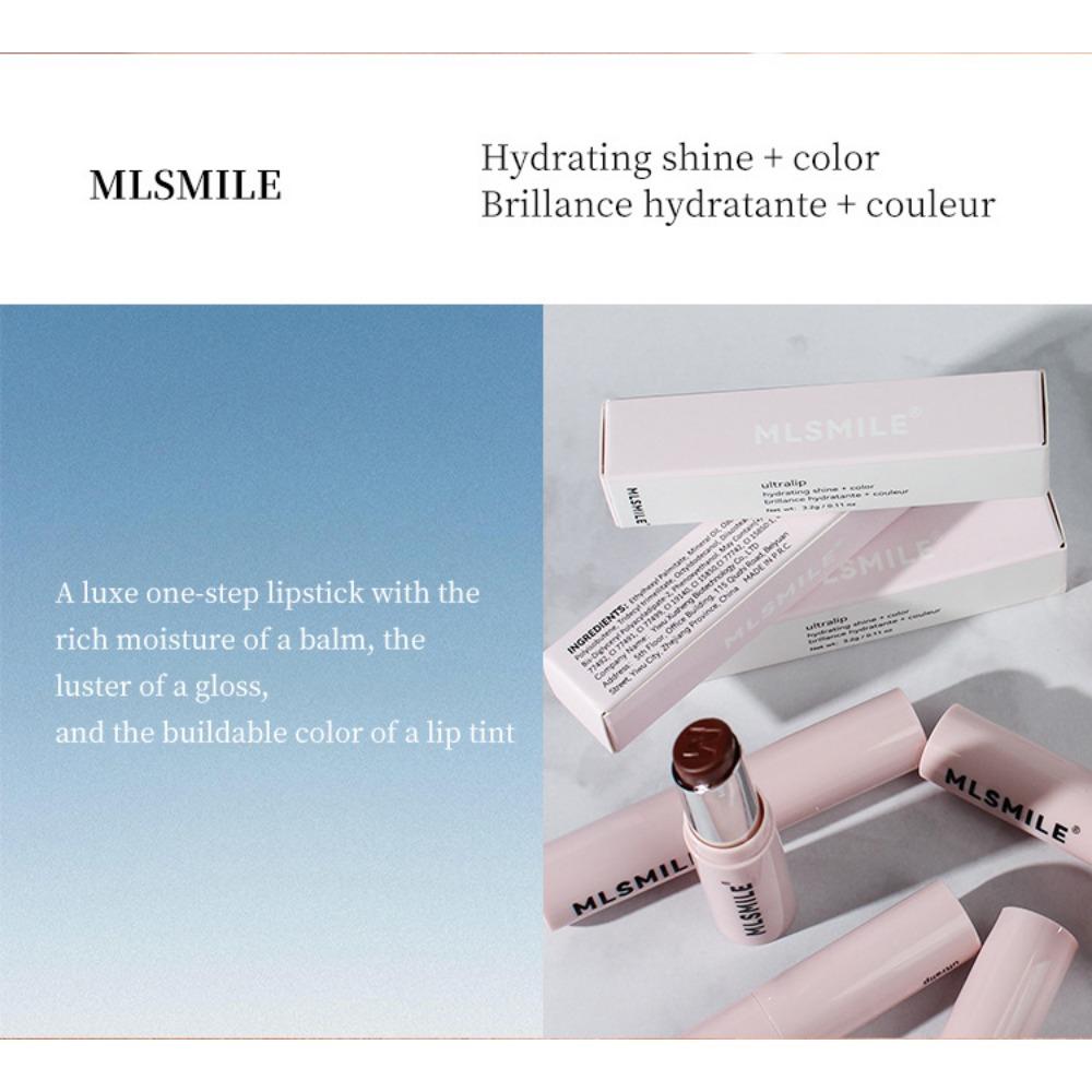 MLSMILE Pink Tube Lipstick, долговечная увлажняющая и увлажняющая помада, отбеливающая и легко окрашиваемая шестицветная помада
