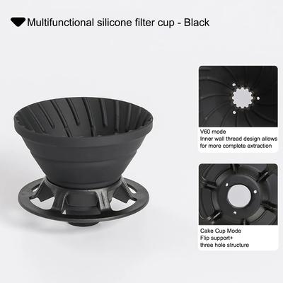 Портативный фильтр для кофе из пищевого силикона, многоразовый фильтр-чашка для капель кофе для V60/Cake Cup, аксессуары из фильтровальной бумаги