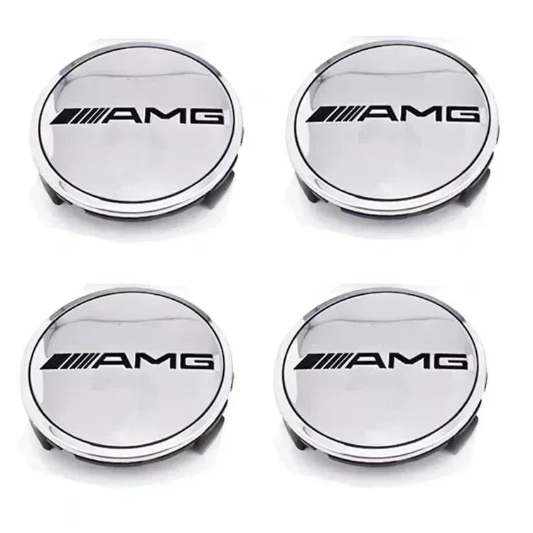 Car Sticker For Benz New 4 Pieces/Set 75mm For Mercedes Benz AMG W203 W206 W220 W205 W211 W212 Car Wheel Center Hub Caps Benz Em