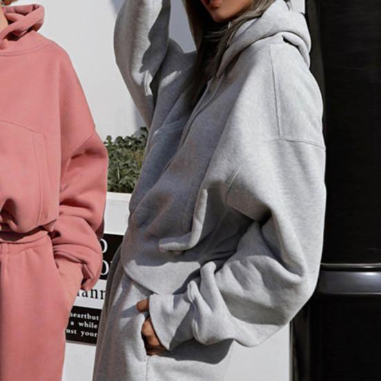 2 шт./компл. осенние брюки с капюшоном, комплект со свободной эластичной резинкой на талии, длинными рукавами, с капюшоном, однотонный, сохраняет тепло, толстый