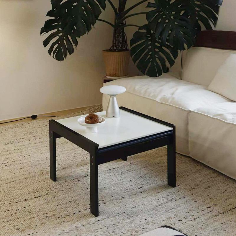 Mid Century Solid Wood Coffee Table, Desktop Extending Corner Side Table, Multifunctional Couch End Table Small Space Furniture