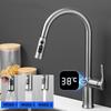Temperature Digital Display Pull Out Faucet Kitchen Single Handle Kitchen Sink Rotation Mixer Sprayer Hot And Cold Water Taps