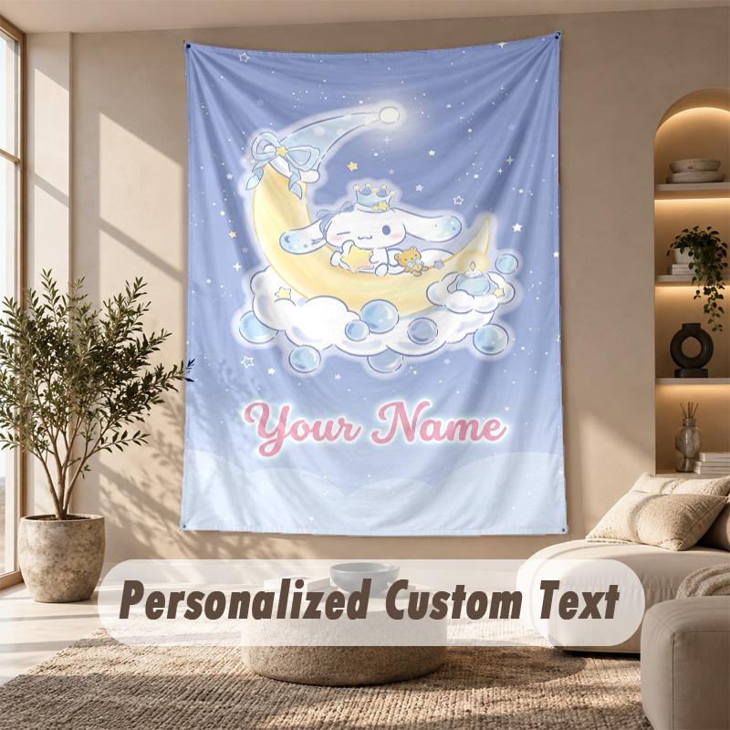 Tapestry Custom Name Text, Wall Hanging Tapestry Home Room DecorCinnamoroll