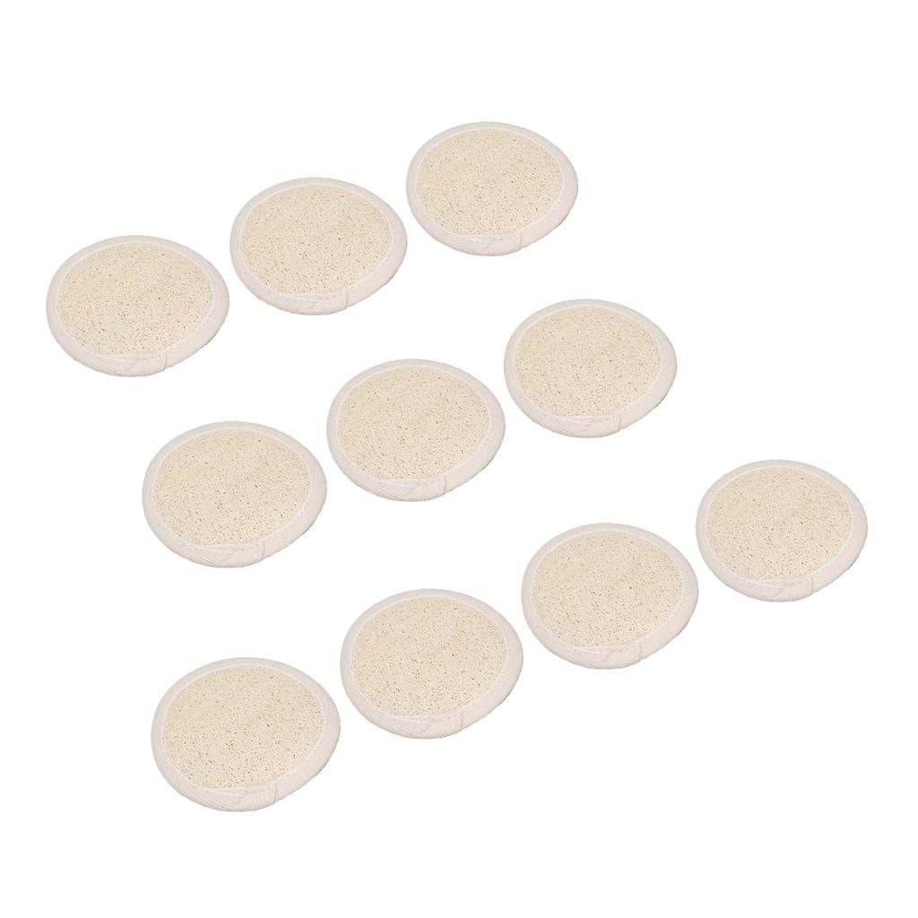 10 шт. отшелушивающих дисков для лица из люфы круглой формы, многоразовые, мягко очищающие, для снятия макияжа, умывания лица