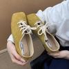 Женские лоферы с квадратным носком, туфли на шнуровке, балетки, спортивная обувь, повседневные женские кроссовки, 2025, осень, нарядная обувь, chaussure femme