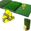Коврик для гольфа, мяч для тренировок, 3 типа, 3 в 1, искусственная трава, для домашнего использования, для качелей в помещении, железный выбор, практика, 10 нескользящих мячей для тренировок (Коврик 3way, в комплекте)