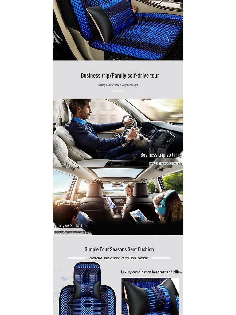 Универсальный дышащий комплект подушек для автомобильных сидений на все сезоны - Полный охват для пятиместных автомобилей