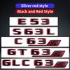 Подходит для задней наклейки с буквами Mercedes Benz C63S GT63S S63LGLE53 SL63S модификация W205 W206 C190 X290 W167 черная красная версия