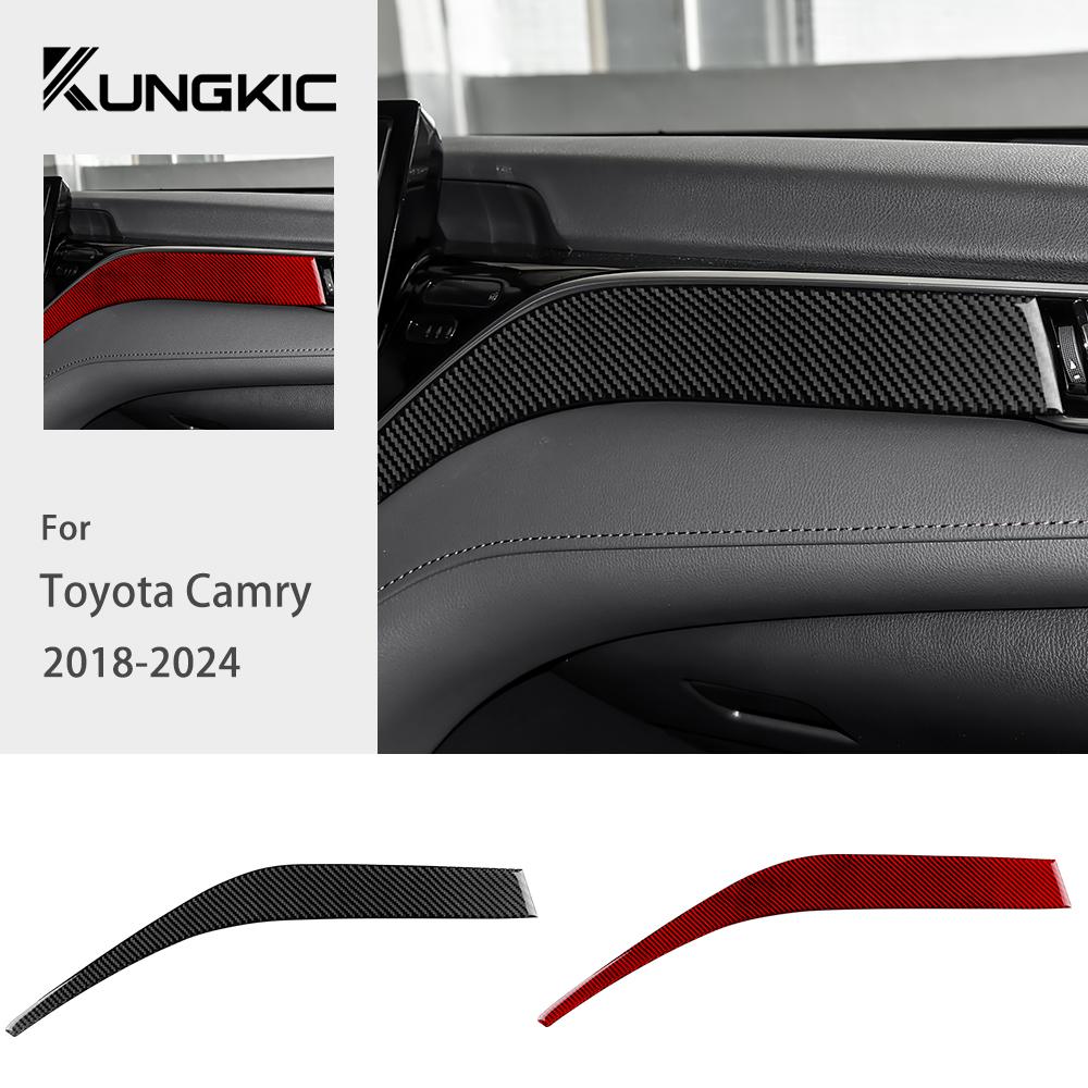 Carbon Fiber Dashboard Trim for Toyota Camry 2018-2024 LHD RHD - Passenger Side Instrument Panel Accessory