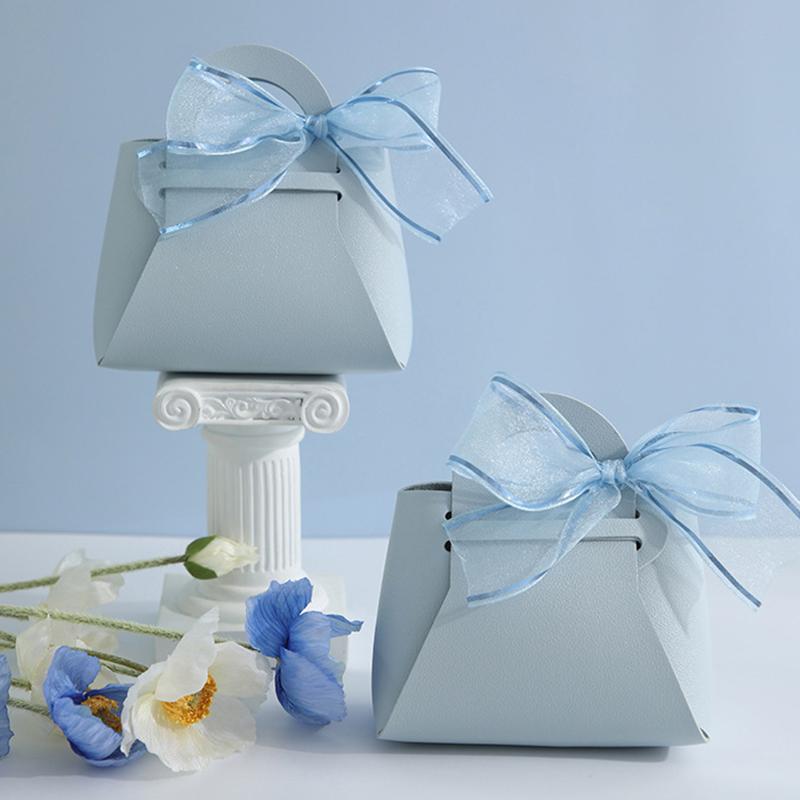 1 шт. кожаные подарочные пакеты с бантом и лентой упаковочная сумка свадебные сувениры сумки для упаковки конфет на рождение ребенка мини-сумочка