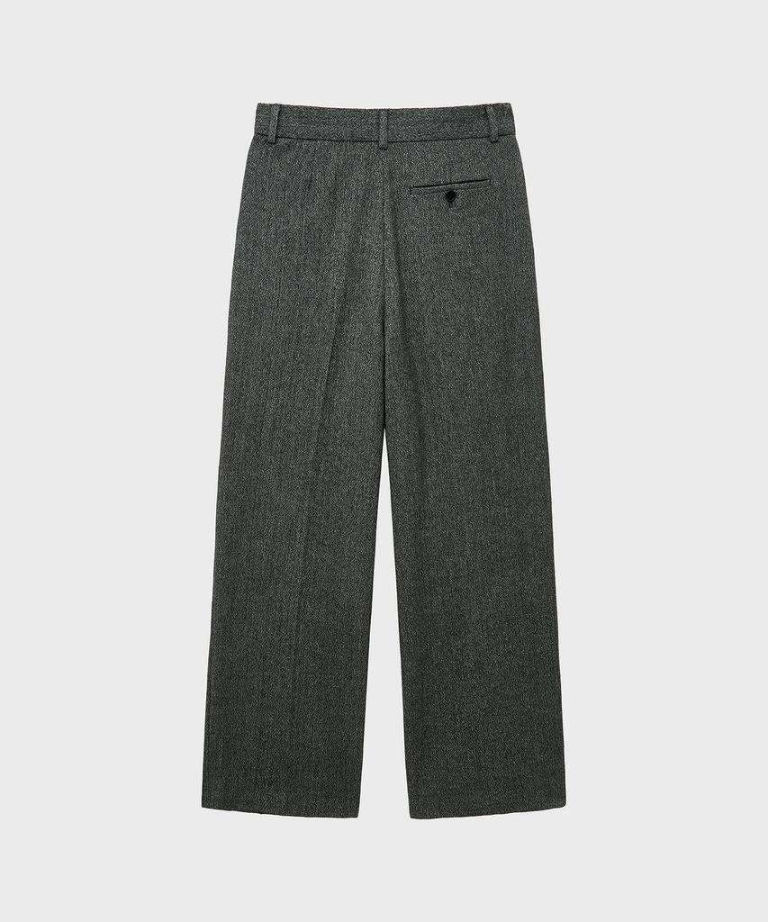 NOIRER Shining Wool Semi High-Waisted Pants (Gray)