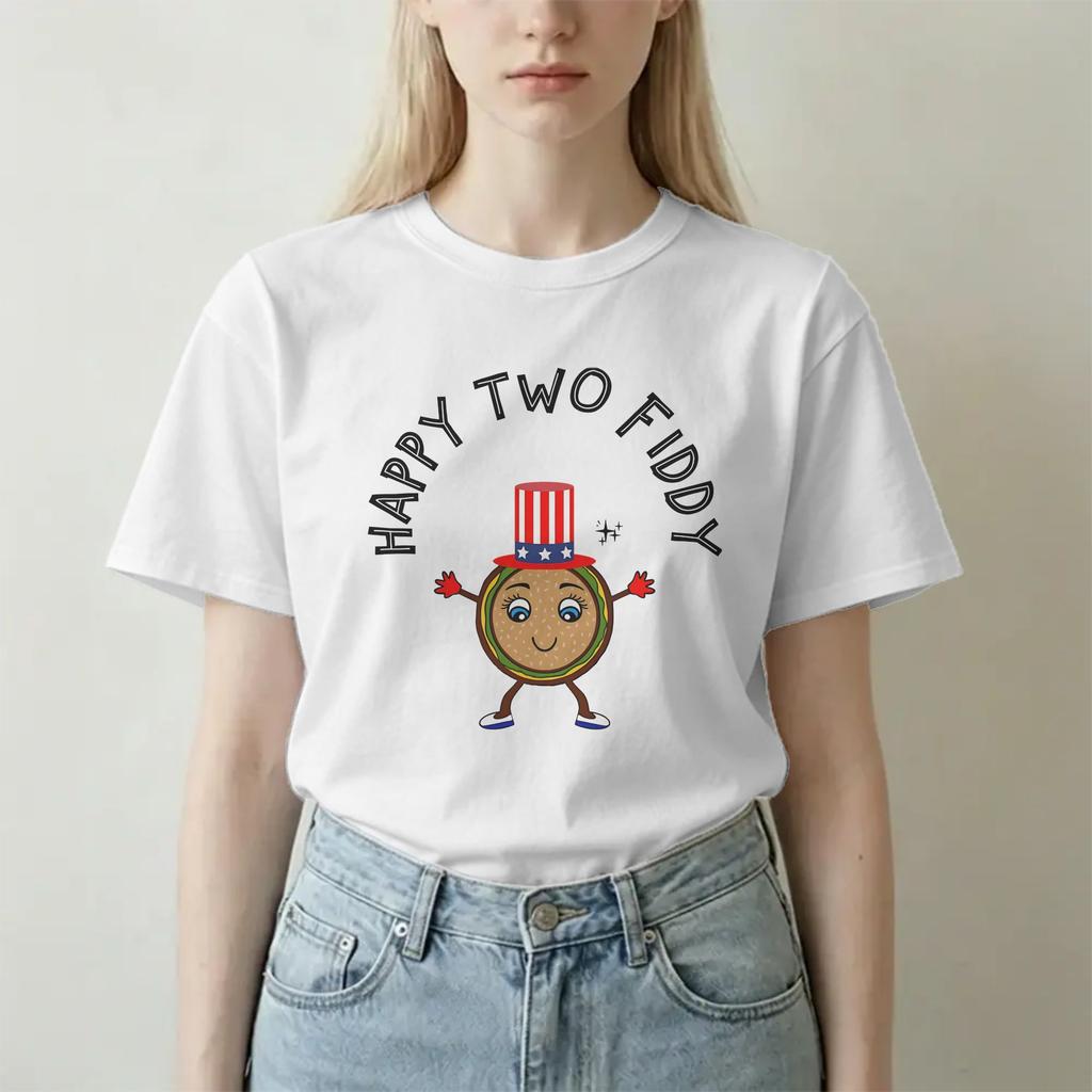 Two Fiddy 4th Of July T Shirt For Unisex Unisex 100 Cotton Awesome Tshirts Round Neck Tees Short Sleeve Tops Adult