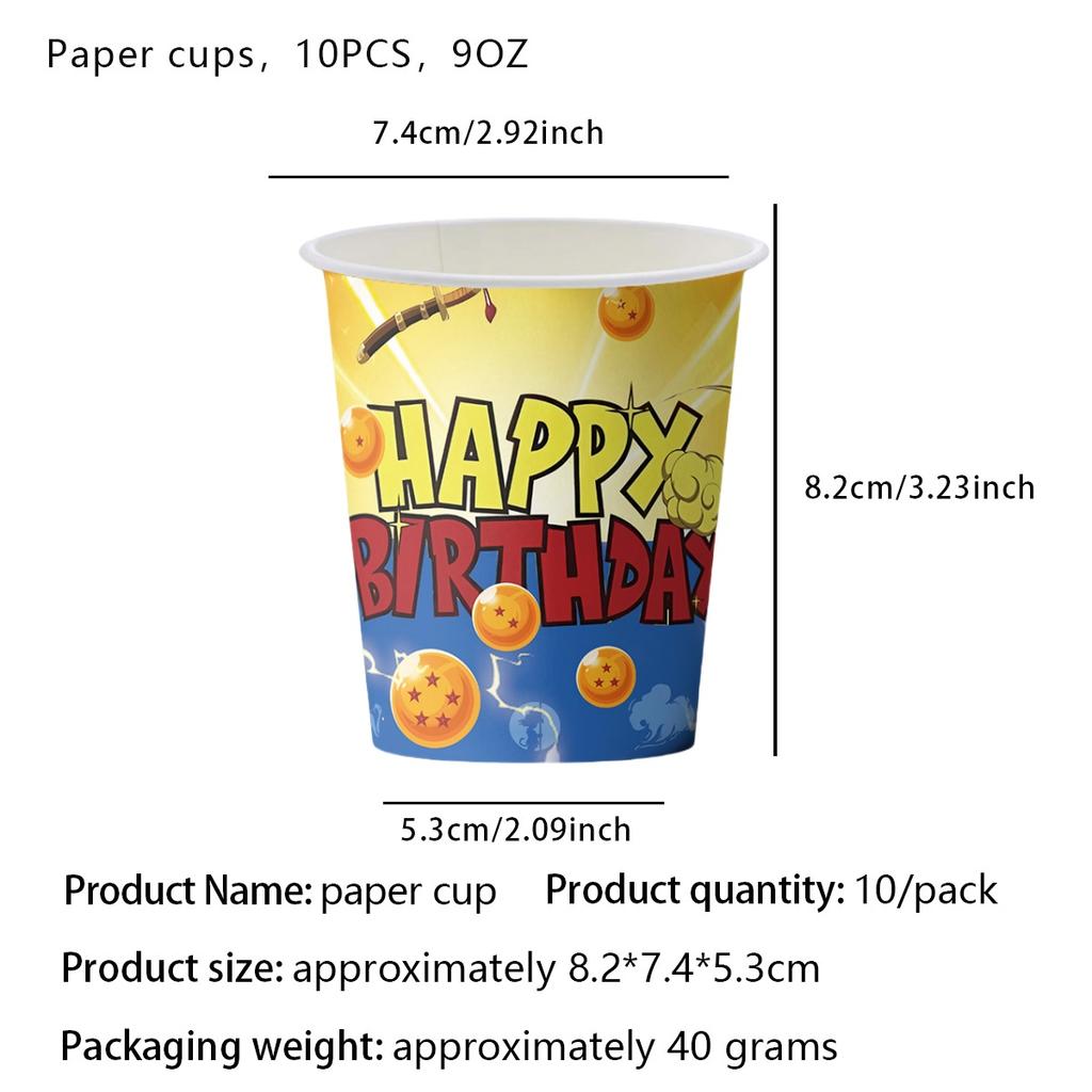 Набор для дня рождения Dragon Ball Скатерть Тарелки Салфетки Украшения для кексов Праздничная шляпа Праздник для малыша Подарки для вечеринки Dragon Ball