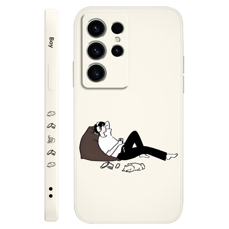 Чехол для телефона 'Пара на диване' для Samsung Galaxy S25 S24 S23 S22 S21 S20 S10 S10E Ultra Plus FE Note 20 Ultra Plus