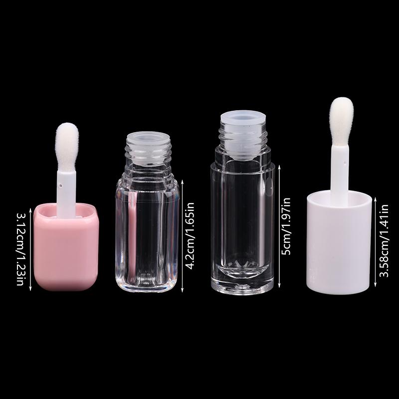 6ML Transparent Empty Lip Gloss Tubes with Big Brush Plastic Lip Balm Mini Sample Cosmetic Container for Lipstick Samples