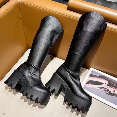 Удобные ботинки в британском стиле, детская мода, универсальные, на толстой подошве, увеличивающие рост, ретро высокие ботинки, новинка осени и зимы