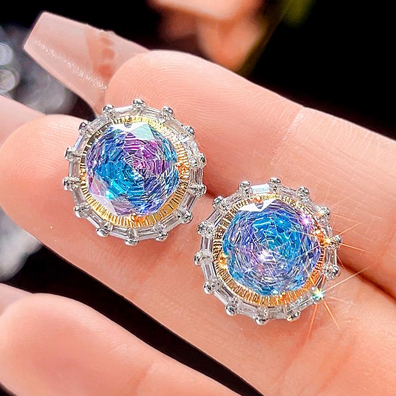 Ювелирные изделия Медное основание Золотое покрытие Имитация Тысячелетия Постепенное изменение цвета Круглый набор Главный камень 14-10 мм