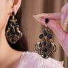 Exaggerated Rhinestone Drop Earrings Exquisite Statement Earrings Long Teardrop Earrings  Evening